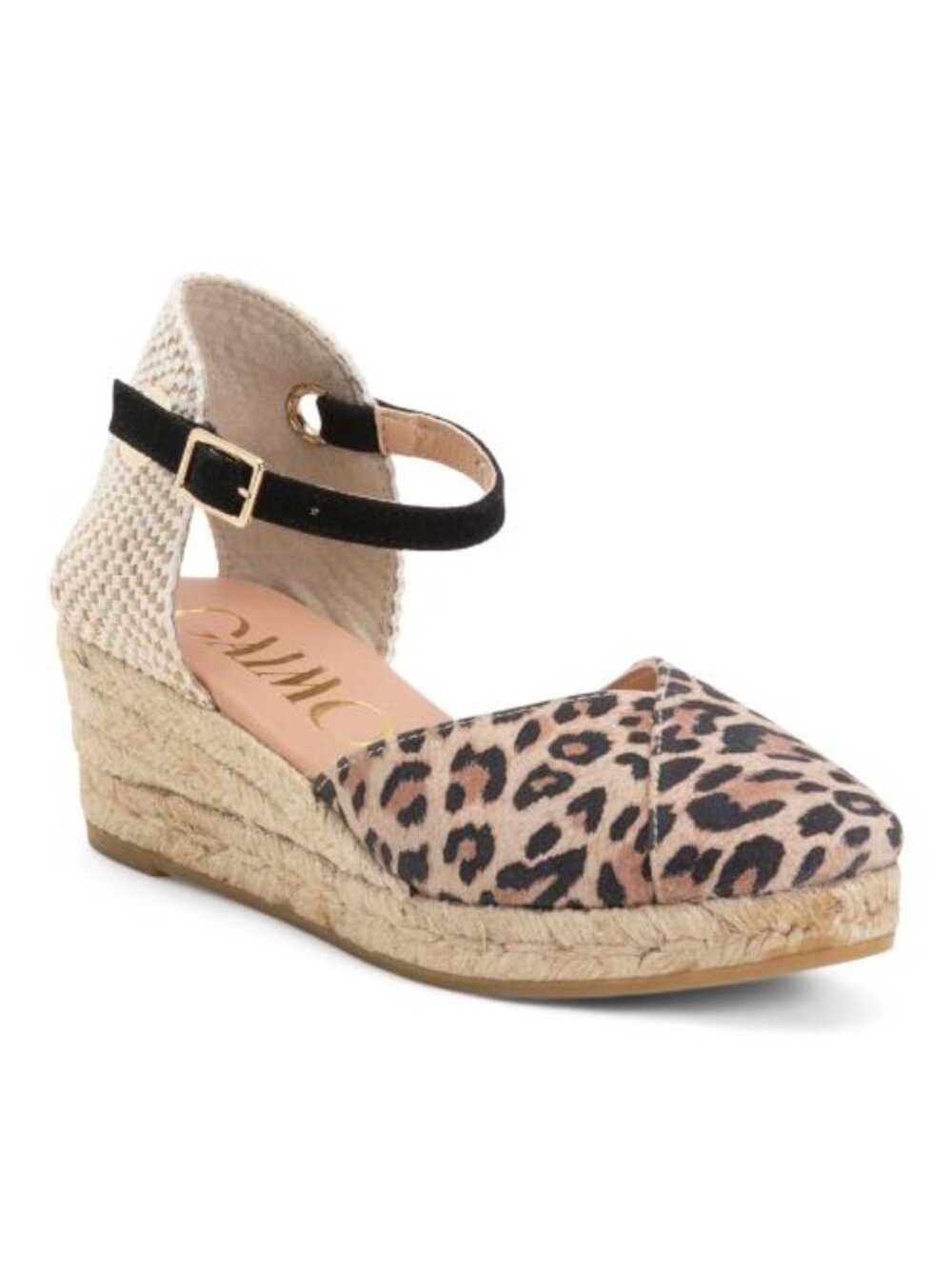 GAIMO Made In Spain Suede Espadrille Wedge Sandal With Ankle Strap